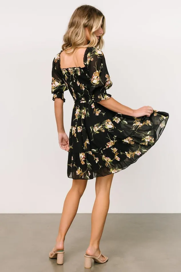 Women Azlyn Smocked Short Dress Night Bloom Floral Baltic Born Short Dresses Women Azlyn Smocked Short Dress Night Bloom Floral Baltic Born Short Dresses