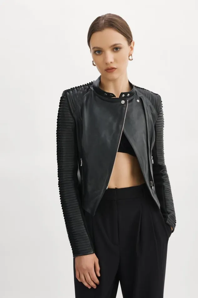 Women AZRA Leather Jacket Black LAMARQUE Leather Jackets