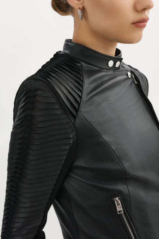 Women AZRA Leather Jacket Black LAMARQUE Leather Jackets