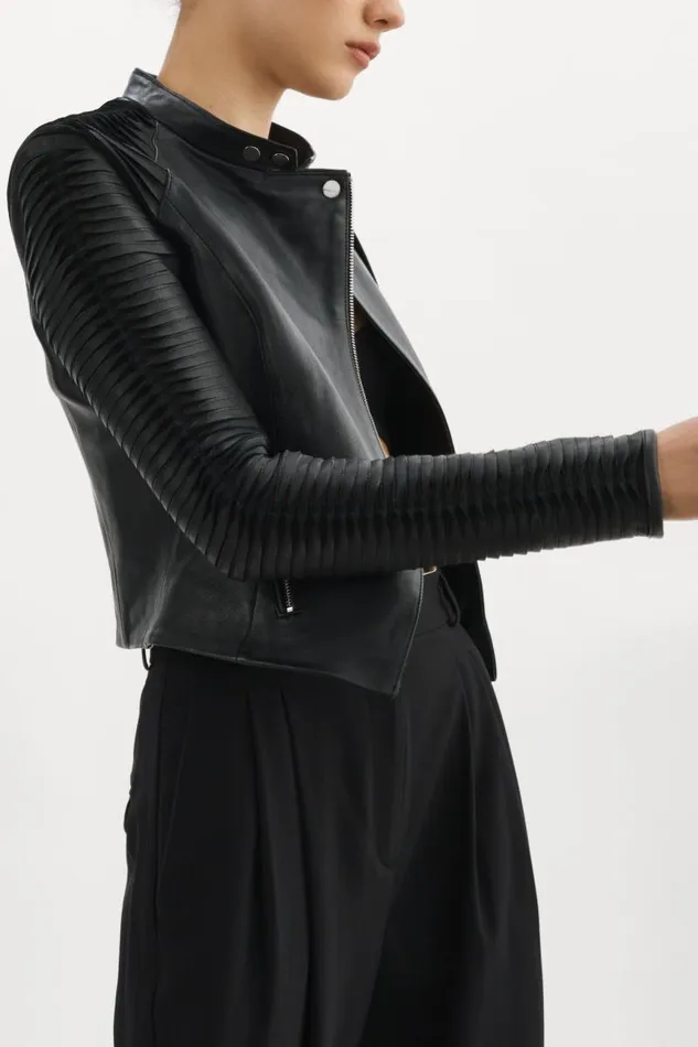 Women AZRA Leather Jacket Black LAMARQUE Leather Jackets