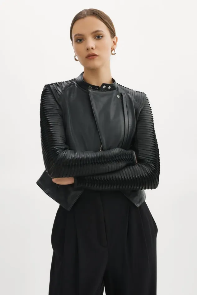 Women AZRA Leather Jacket Black LAMARQUE Leather Jackets