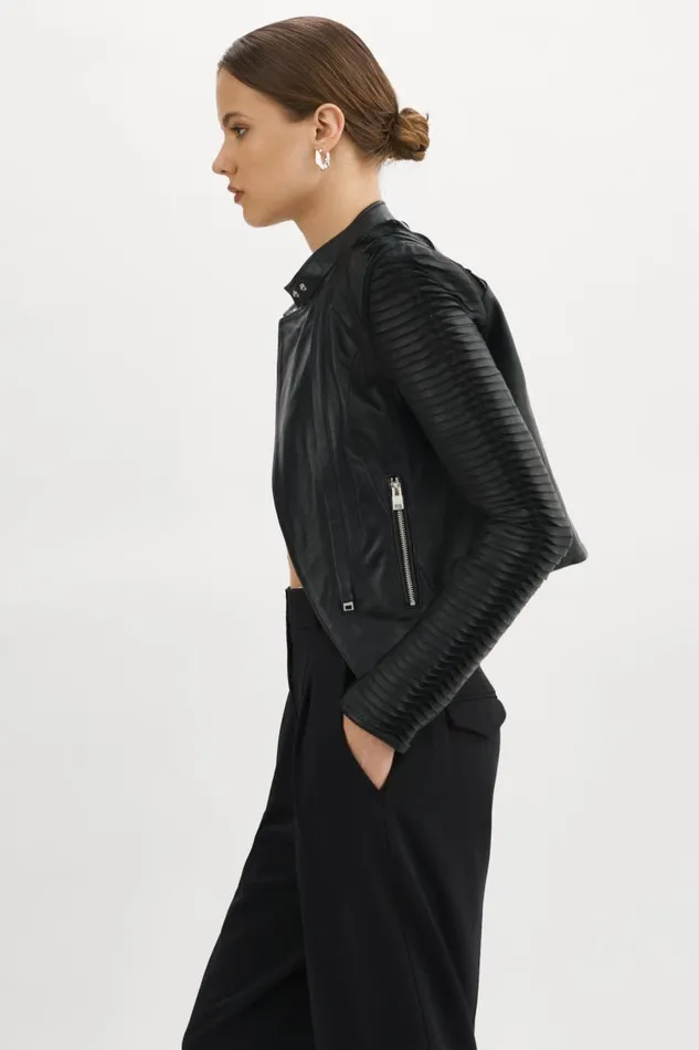 Women AZRA Leather Jacket Black LAMARQUE Leather Jackets