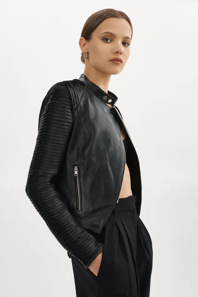 Women AZRA Leather Jacket Black LAMARQUE Leather Jackets