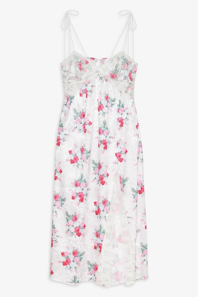 Women Babys Breath Midi Slip Dress White For Love and Lemons Dresses