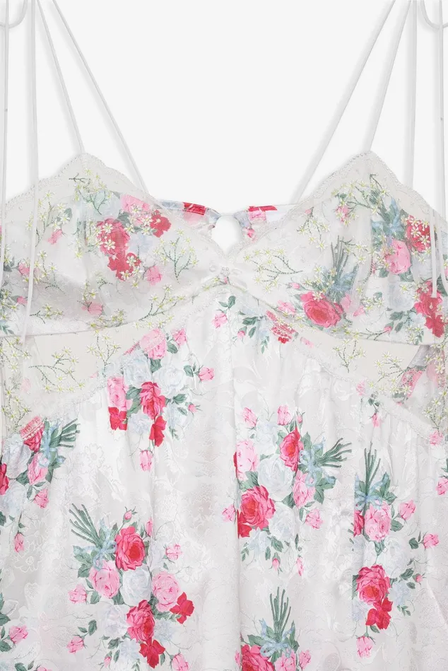 Women Babys Breath Midi Slip Dress White For Love and Lemons Dresses