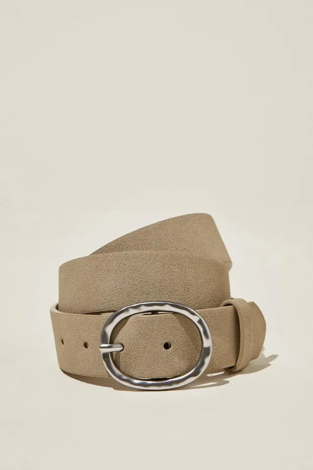 Women Bags and Belts Cotton On Molten Buckle Belt Taupebrushed Silver