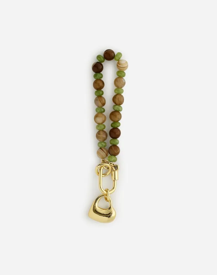 Women Bags Madewell Heart Beaded Bag Charm Dark Carob