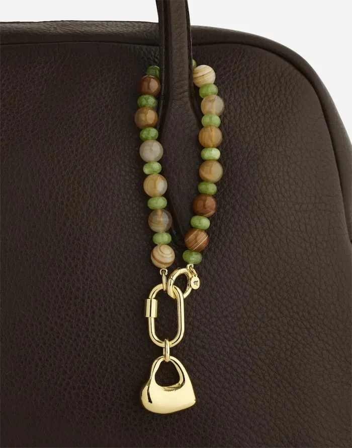 Women Bags Madewell Heart Beaded Bag Charm Dark Carob