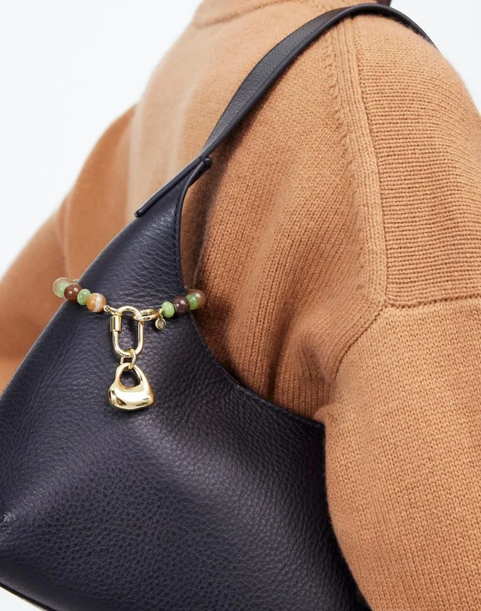 Women Bags Madewell Heart Beaded Bag Charm Dark Carob