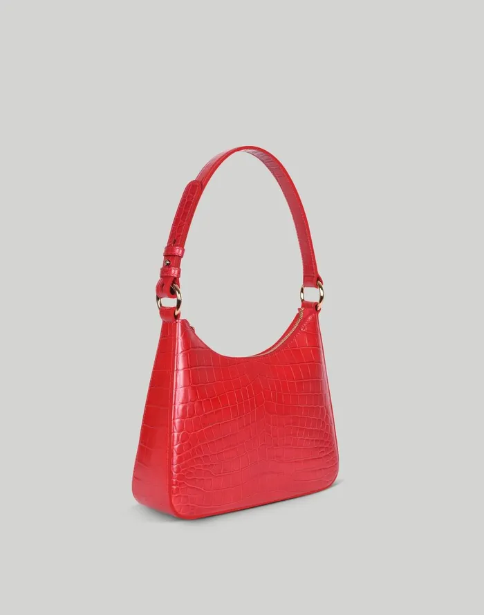 Women Bags Madewell Hyer Goods Luxe Medium Shoulder Bag White True Red