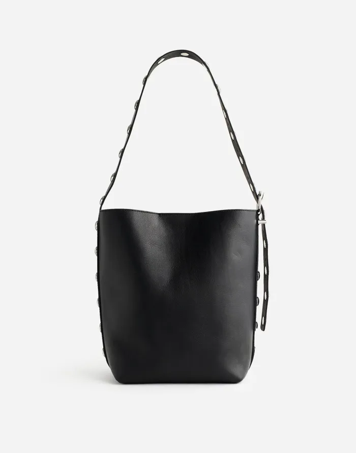 Women Bags Madewell The Essential Medium Bucket Tote True Black Multi