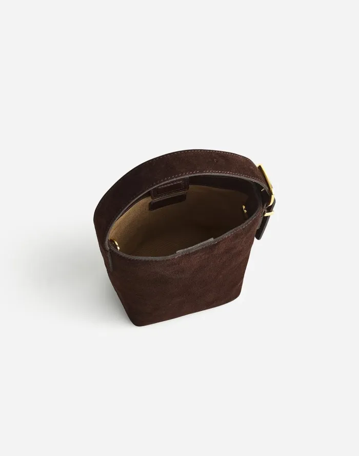 Women Bags Madewell The Essential Micro Bucket Tote Dark Carob