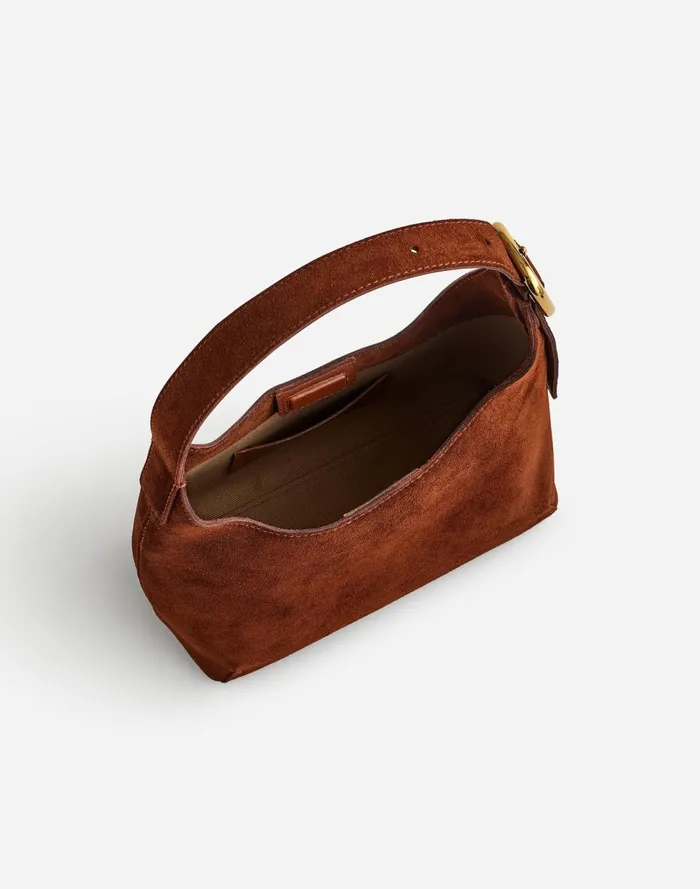 Women Bags Madewell The SculpturalBuckle Shoulder Bag Soft Mahogany