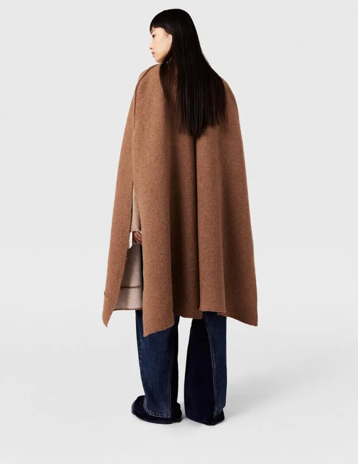 Women BaubleClasp Boucl Cape Twotone Beige Stella McCartney Coats And Jackets Women BaubleClasp Boucl Cape Twotone Beige Stella McCartney Coats And Jackets