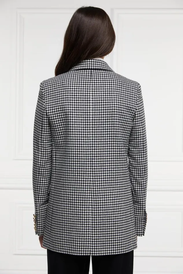 Women Belgravia Blazer Black and White Puppy Tooth Holland Cooper Tailoring