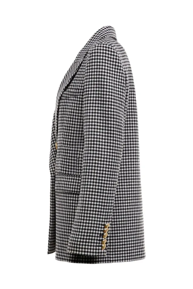 Women Belgravia Blazer Black and White Puppy Tooth Holland Cooper Tailoring