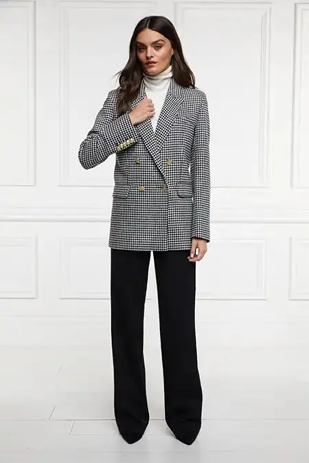 Women Belgravia Blazer Black and White Puppy Tooth Holland Cooper Tailoring
