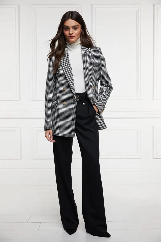 Women Belgravia Blazer Black and White Puppy Tooth Holland Cooper Tailoring