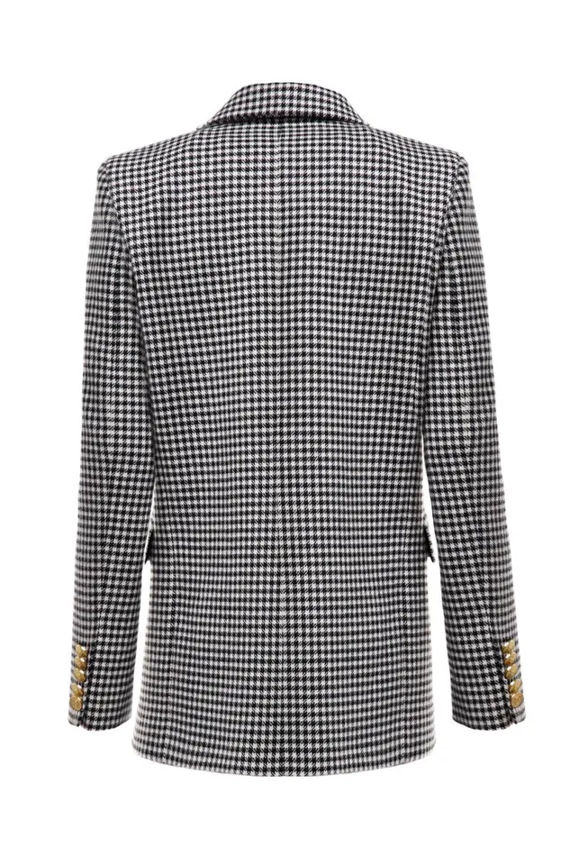 Women Belgravia Blazer Black and White Puppy Tooth Holland Cooper Tailoring