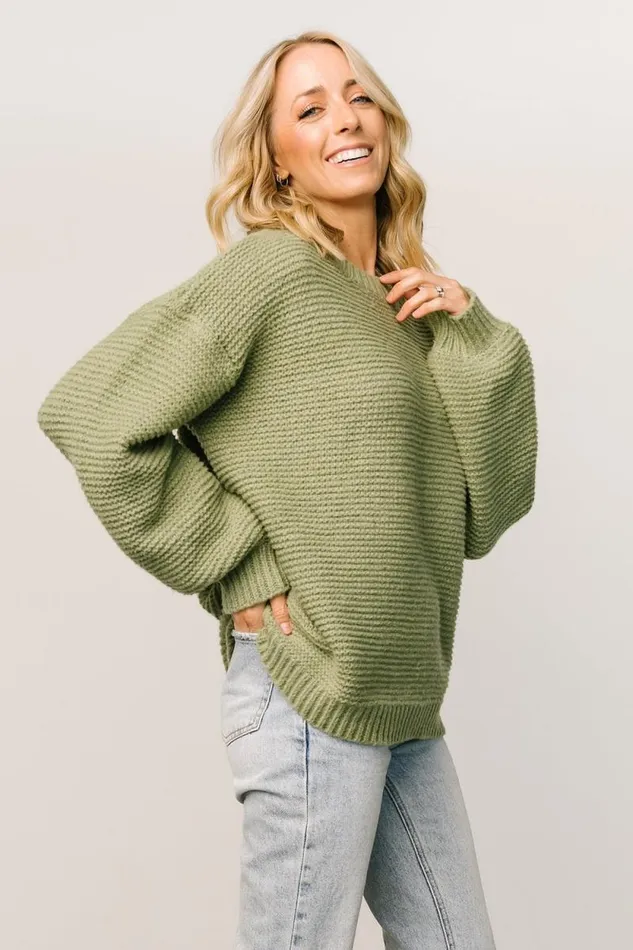 Women Bentley Chunky Knit Sweater Olive Baltic Born Sweaters