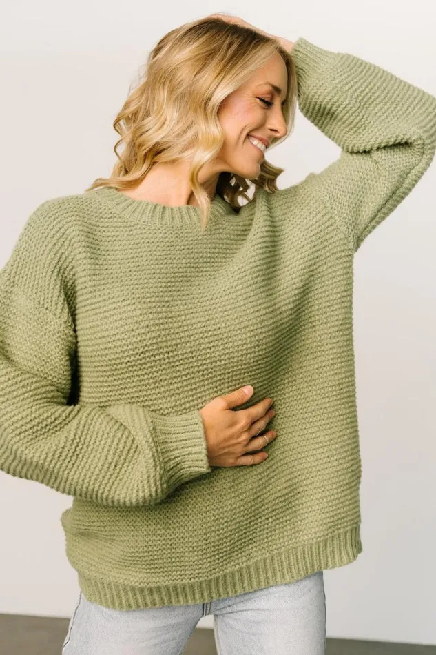 Women Bentley Chunky Knit Sweater Olive Baltic Born Sweaters