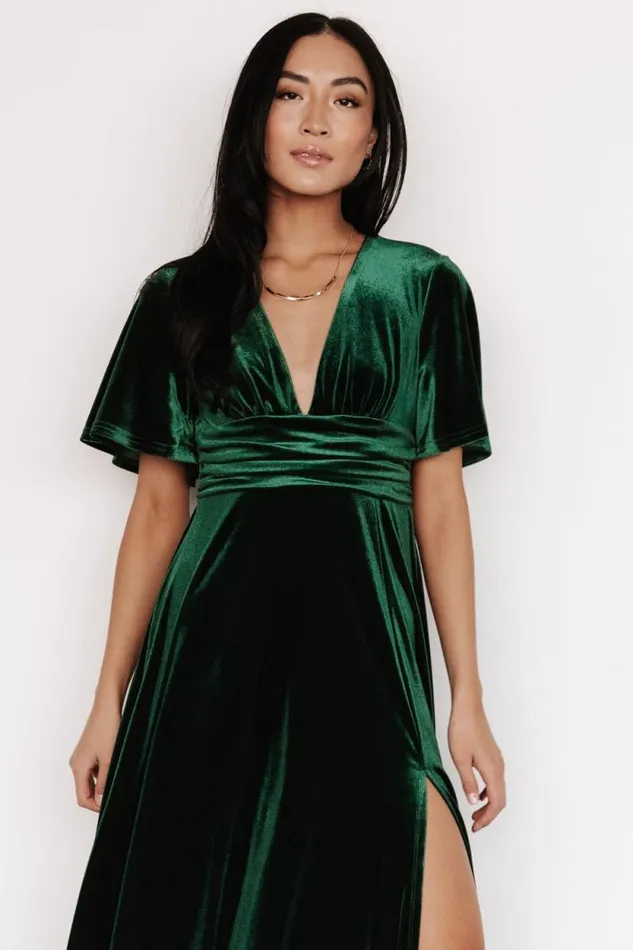 Women Berenice Velvet Maxi Dress Emerald Baltic Born Maxi Dresses Women Berenice Velvet Maxi Dress Emerald Baltic Born Maxi Dresses