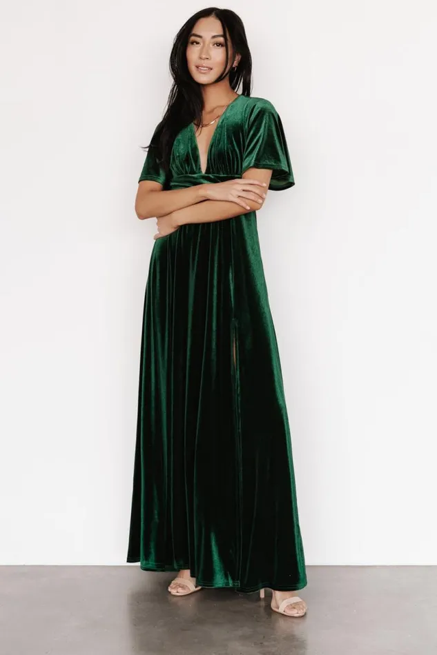 Women Berenice Velvet Maxi Dress Emerald Baltic Born Maxi Dresses Women Berenice Velvet Maxi Dress Emerald Baltic Born Maxi Dresses