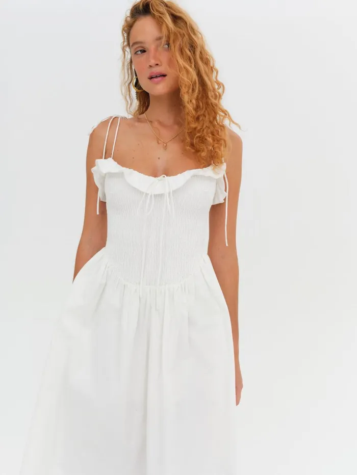 Women Bethany Midi Dress White For Love and Lemons Dresses Women Bethany Midi Dress White For Love and Lemons Dresses