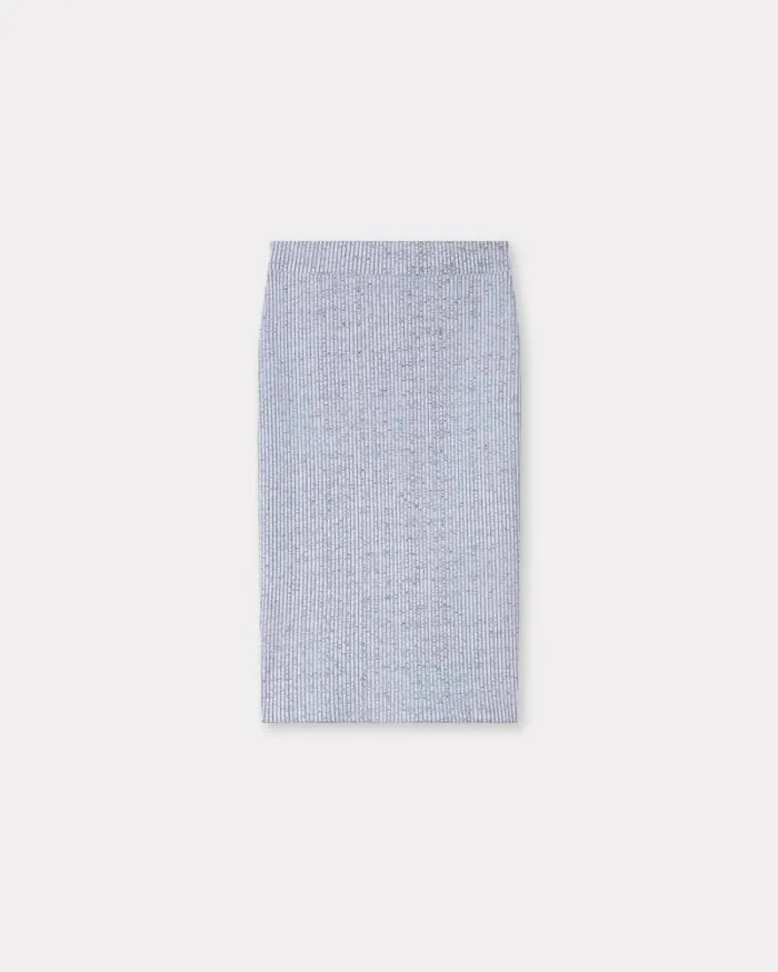 Women Bicolor Rib Zipped Skirt White Kenzo Dresses And Skirts