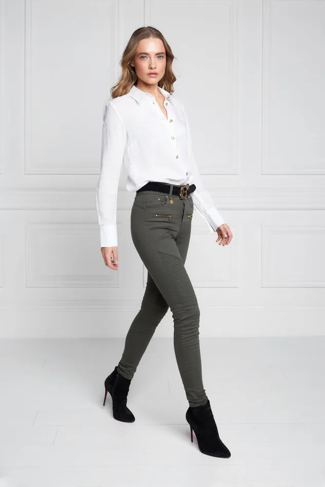 Women Biker Jean Hunter Green Holland Cooper Jeans