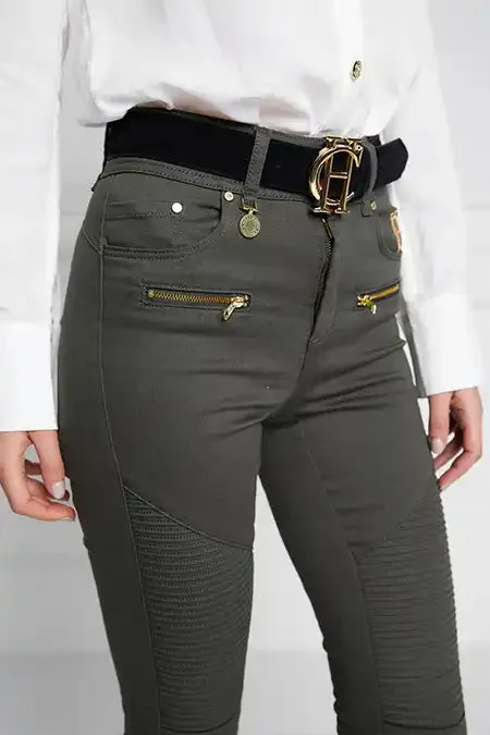Women Biker Jean Hunter Green Holland Cooper Jeans