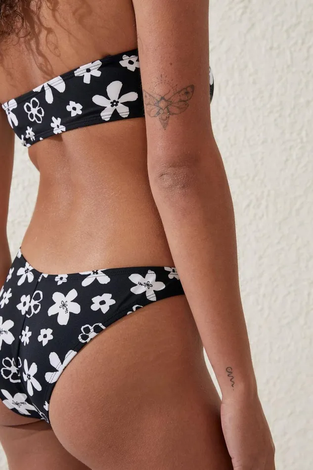 Women Bikinis Cotton On High Side Brazilian Seam Bikini Bottom Bella Floral Mono