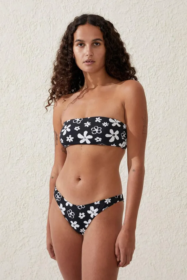 Women Bikinis Cotton On High Side Brazilian Seam Bikini Bottom Bella Floral Mono