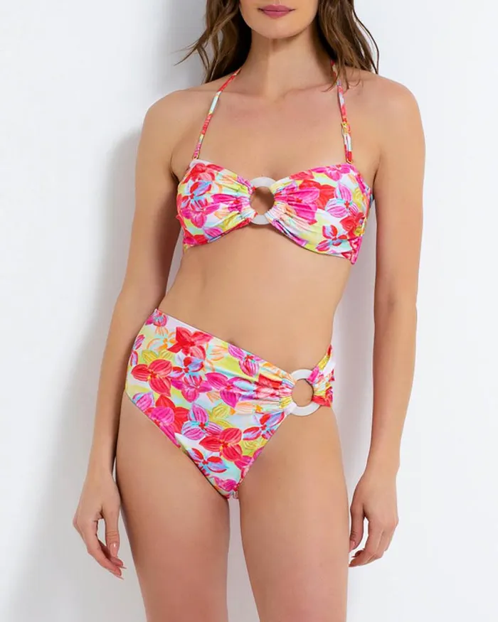 Women Bikinis PatBO Hydra Bandeau Bikini Top FINAL SALE Pink Multi