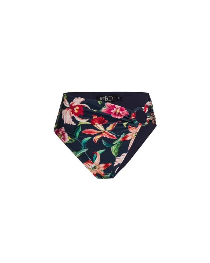 Women Bikinis PatBO Laelia MidRise Bikini Bottom FINAL SALE Midnight