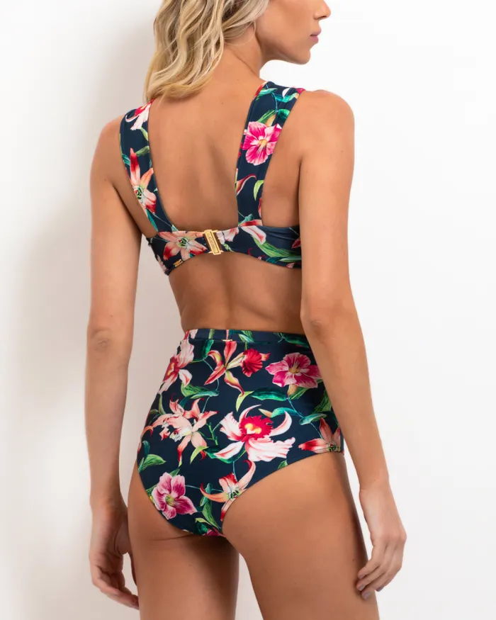 Women Bikinis PatBO Laelia MidRise Bikini Bottom FINAL SALE Midnight