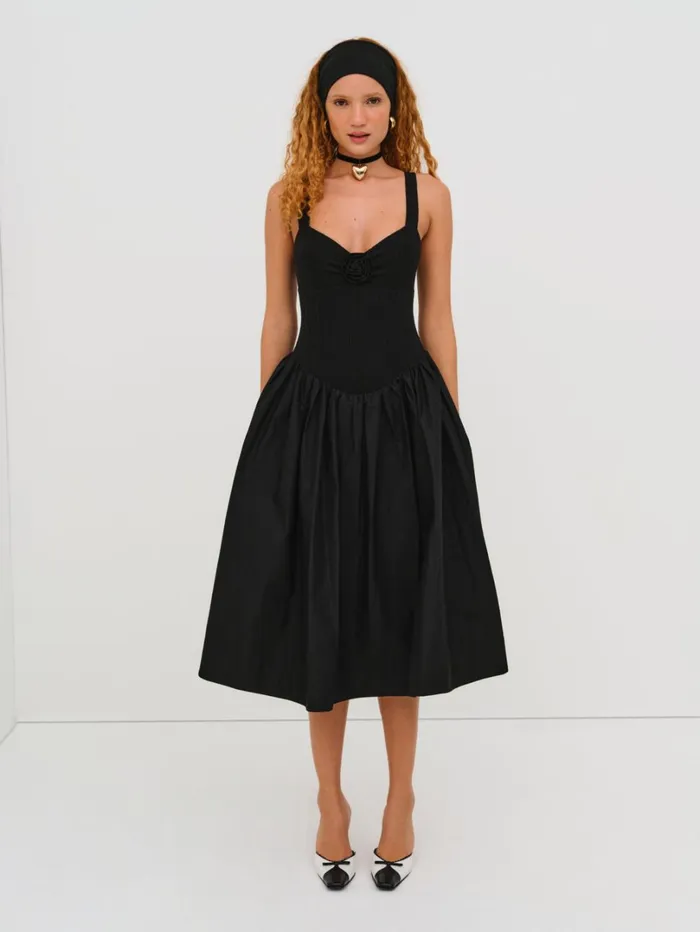 Women Billie Pointelle Midi Dress Black For Love and Lemons Dresses Women Billie Pointelle Midi Dress Black For Love and Lemons Dresses