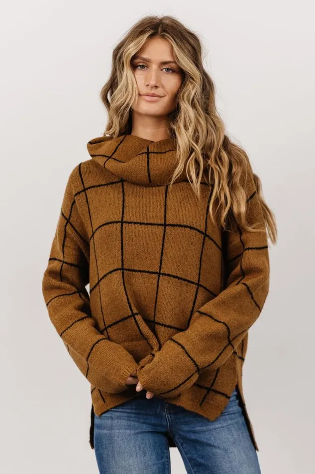 Women Birmingham Funnel Neck Sweater Brown Baltic Born Sweaters Women Birmingham Funnel Neck Sweater Brown Baltic Born Sweaters