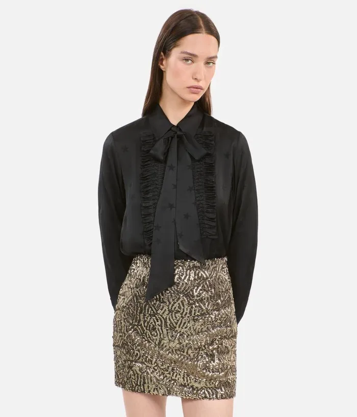 Women Black Jacquard Shirt THE KOOPLES Blouses and Shirts
