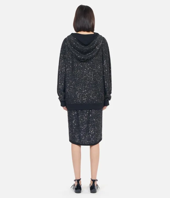 Women Black Knit Sequin Sweatshirt THE KOOPLES Sweaters