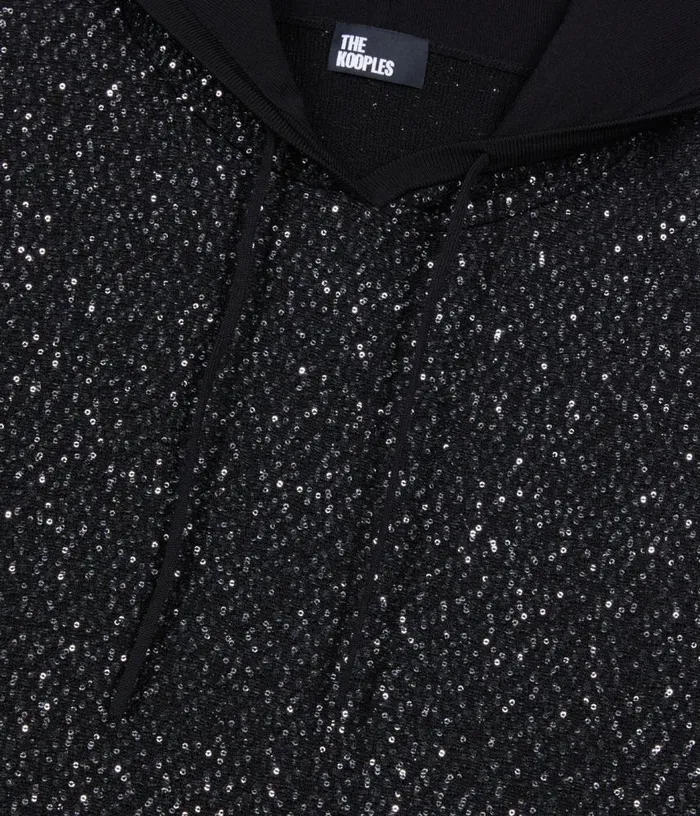 Women Black Knit Sequin Sweatshirt THE KOOPLES Sweaters