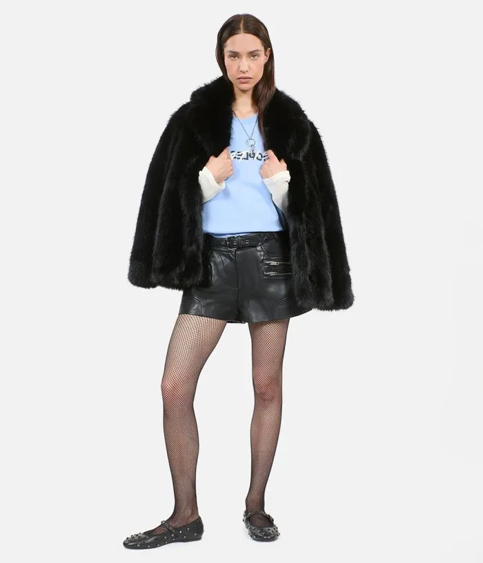 Women Black Leather Shorts THE KOOPLES Skirts and Shorts