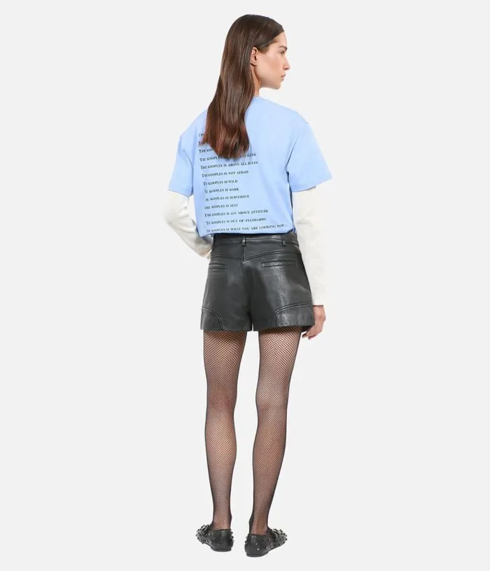 Women Black Leather Shorts THE KOOPLES Skirts and Shorts