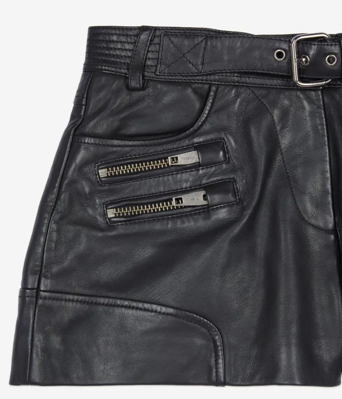 Women Black Leather Shorts THE KOOPLES Skirts and Shorts
