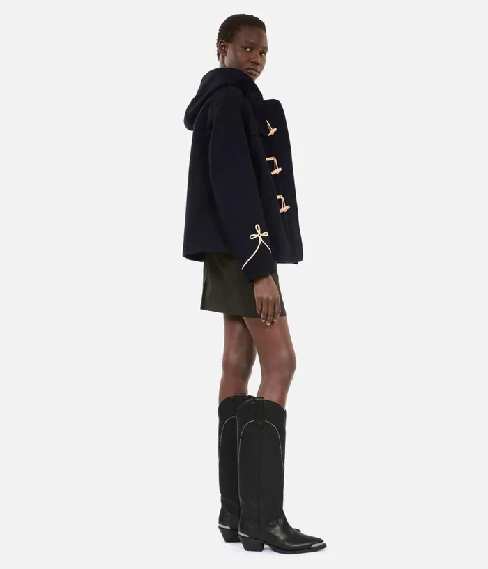 Women Black Leather Western Boots THE KOOPLES Shoes