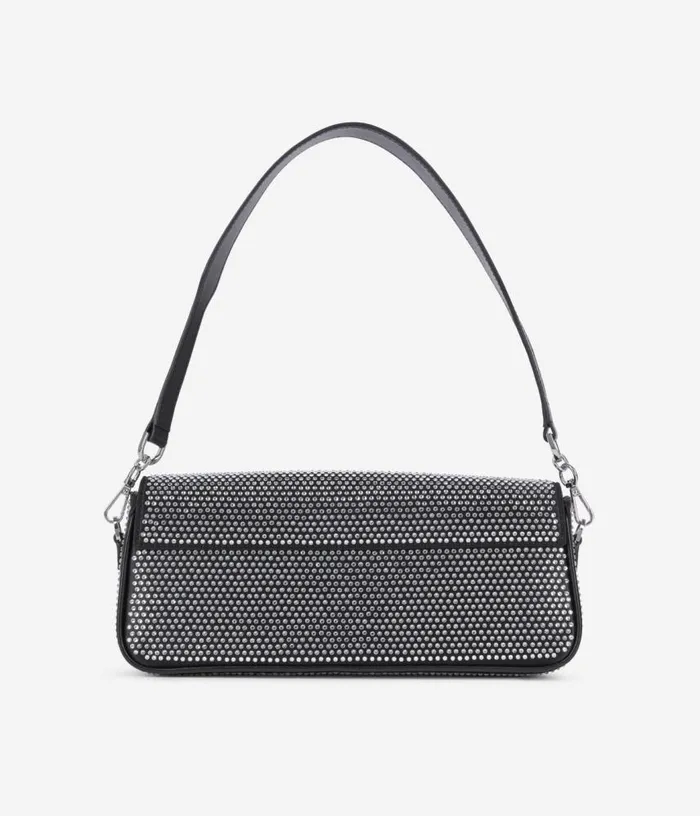 Women Black Nylon Rhinestone Clutch Bag THE KOOPLES Bags