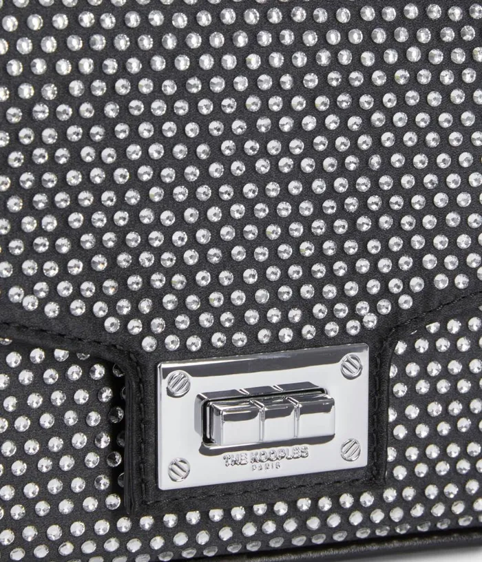 Women Black Nylon Rhinestone Clutch Bag THE KOOPLES Bags