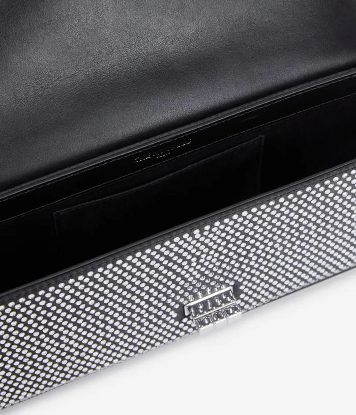 Women Black Nylon Rhinestone Clutch Bag THE KOOPLES Bags