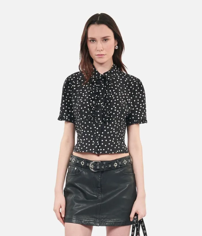 Women Black Polka Dot Shirt THE KOOPLES Blouses and Shirts