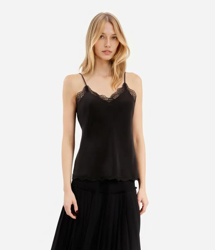 Women Black Silk Camisole THE KOOPLES Blouses and Shirts